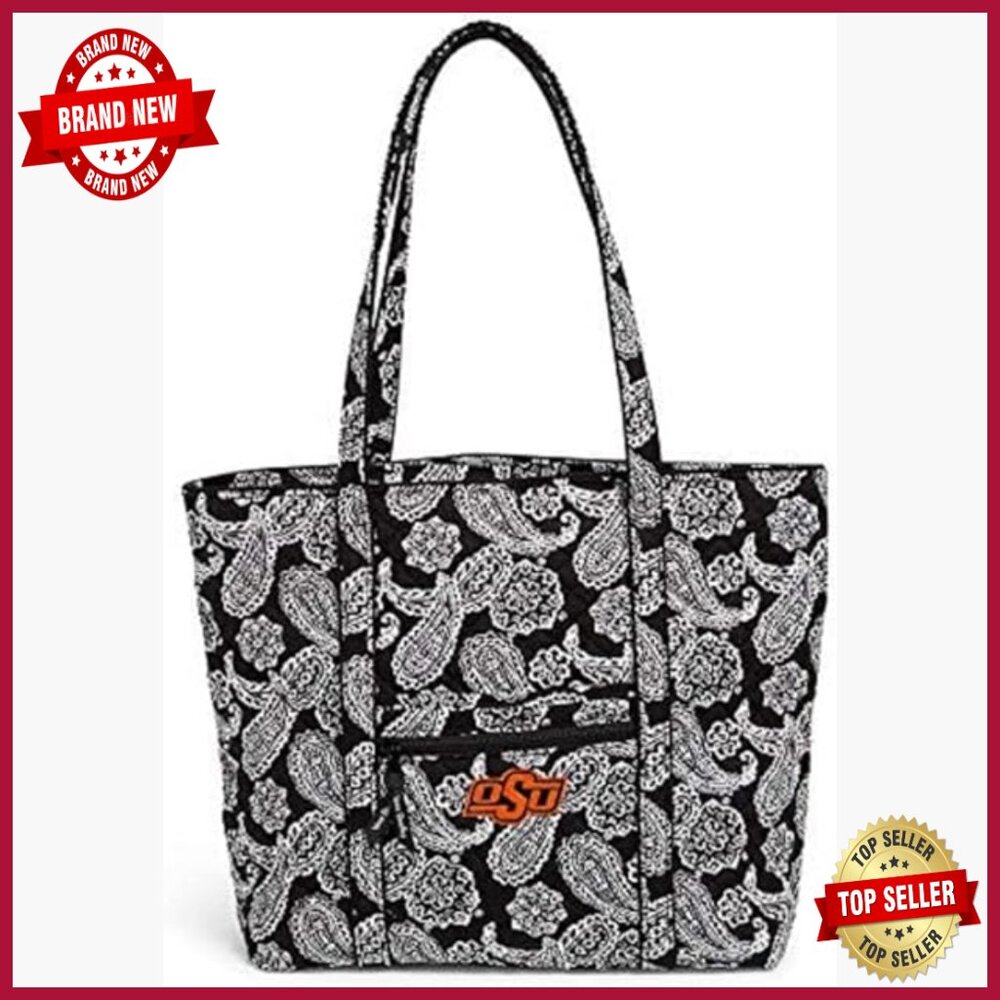 Quilted Cotton Tote Bag With Multiple Pockets, Machine Washable